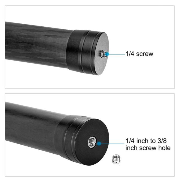PULUZ 21cm Carbon Fiber Extension Monopod Stick for DJI / MOZA / Feiyu V2 / Zhiyun G5 Gimbal (Black) - Image 4