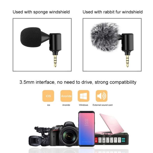 PULUZ 3.5mm Jack Mobile Phone Single Directional Adjustable Microphone (Black) - Image 6