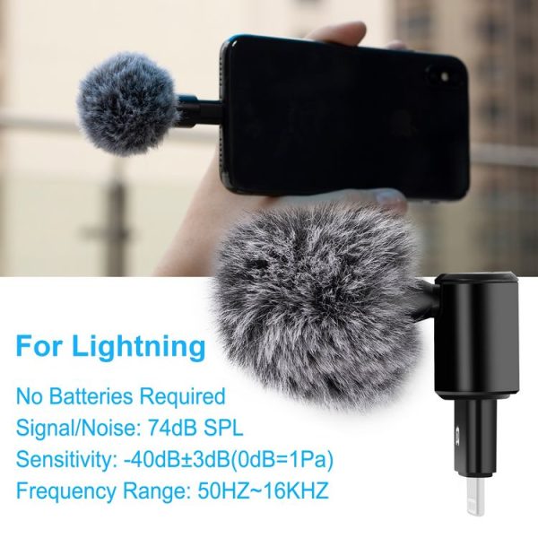 PULUZ 8PIN Jack Mobile Phone Omnidirectional Condenser Adjustable Microphone (Black) - Image 6