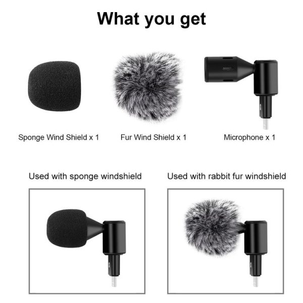 PULUZ 8PIN Jack Mobile Phone Omnidirectional Condenser Adjustable Microphone (Black) - Image 7