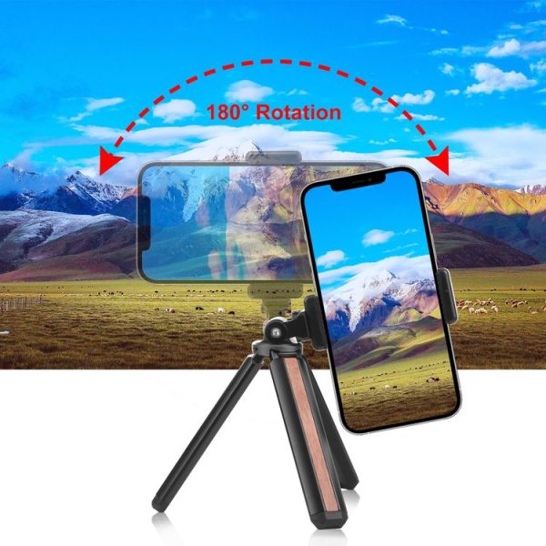 PULUZ Inlaid Wood Desktop Vlogging Live Tripod Holder with Tripod Head (Black) - Image 4