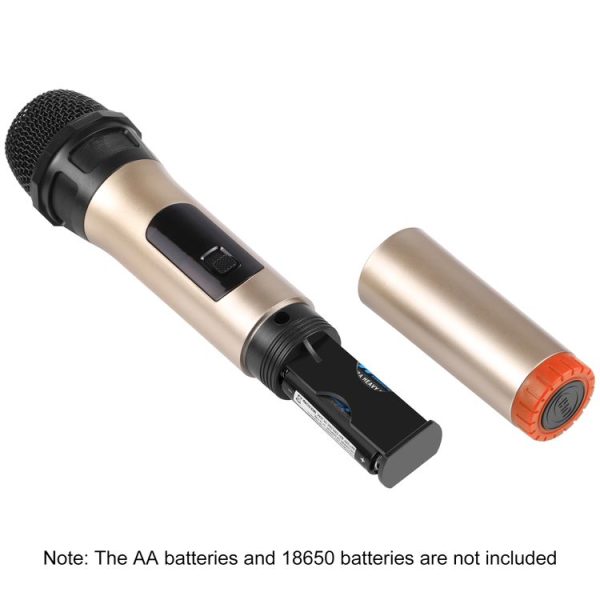PULUZ UHF Wireless Dynamic Microphone with LED Display (Gold) - Image 3