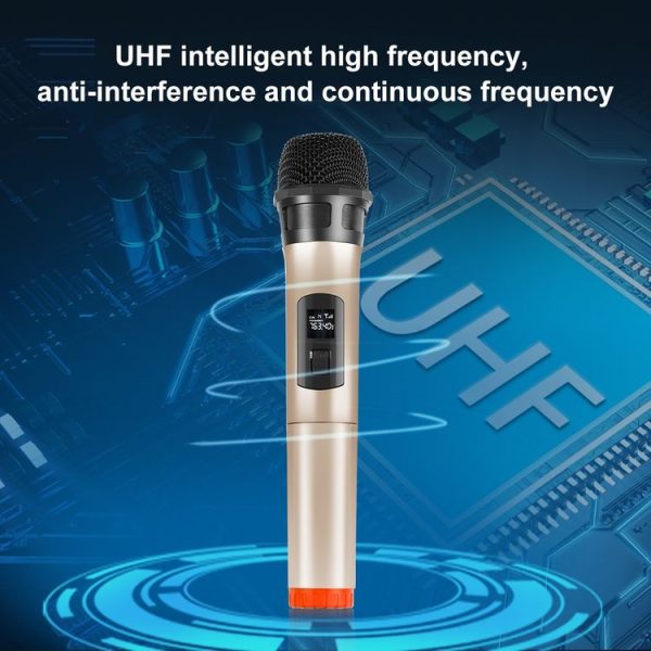 PULUZ UHF Wireless Dynamic Microphone with LED Display (Gold) - Image 6