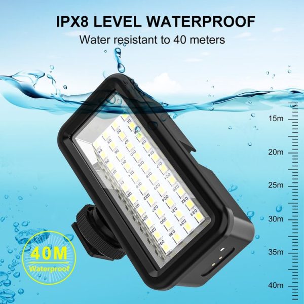 PULUZ 40 LEDs 40m Diving Waterproof Fill Light Camera Video Photo Studio Light (Black) - Image 5