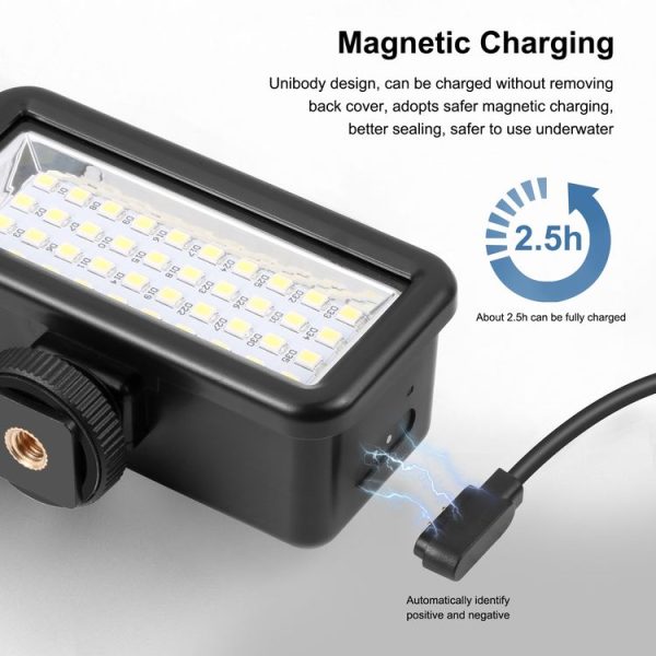 PULUZ 40 LEDs 40m Diving Waterproof Fill Light Camera Video Photo Studio Light (Black) - Image 7