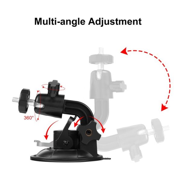 PULUZ Car Suction Cup Mount with Phone Clamp / Screw / Tripod Adapter - Image 4