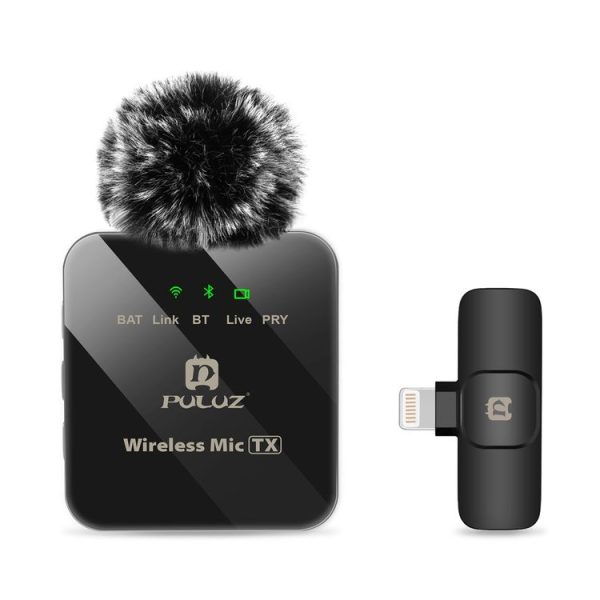 PULUZ Wireless Lavalier Microphone for iPhone / iPad, 8-Pin Receiver (Black) - Image 2