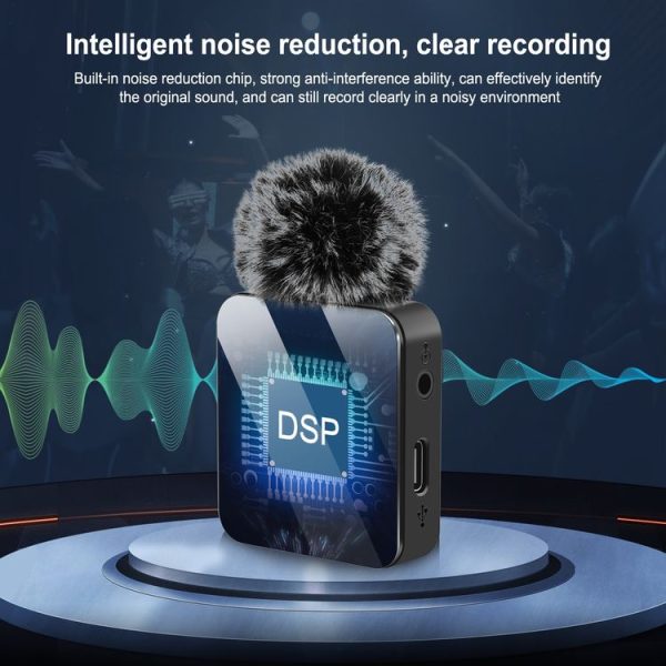 PULUZ Wireless Lavalier Microphone for iPhone / iPad, 8-Pin Receiver and Dual Microphones (Black) - Image 4