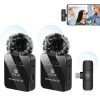 PULUZ Wireless Lavalier Microphone for Type-C Phone, Type-C Receiver and Dual Microphones (Black)
