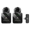 PULUZ Wireless Lavalier Microphone for Type-C Phone, Type-C Receiver and Dual Microphones (Black) - Image 2