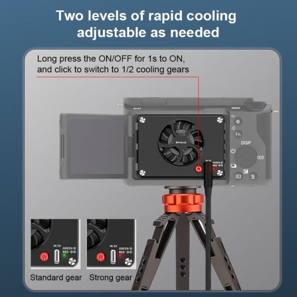 PULUZ Camera Cooling Fan Semiconductor Radiator for Sony / Canon / FUJIFILM / Nikon Cameras (Black) - Image 5
