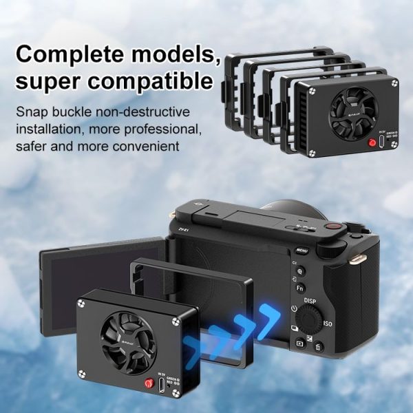 PULUZ Camera Cooling Fan Semiconductor Radiator for Sony / Canon / FUJIFILM / Nikon Cameras (Black) - Image 7