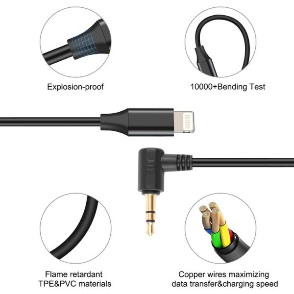 PULUZ 3.5mm TRS Male to 8 Pin Male Live Microphone Audio Adapter Cable for PU3153 / PU3154 (Black) - Image 4