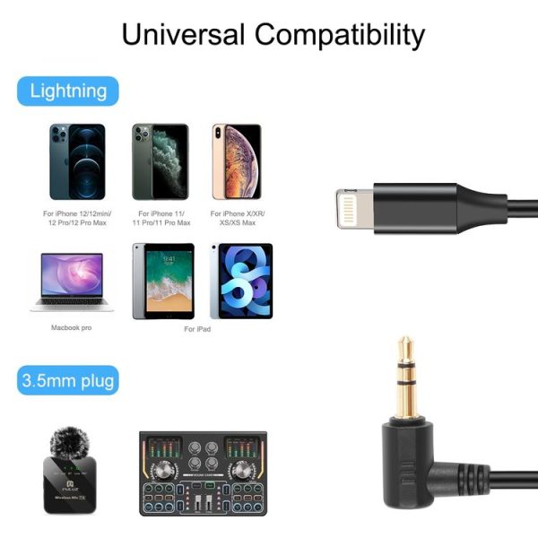 PULUZ 3.5mm TRS Male to 8 Pin Male Live Microphone Audio Adapter Cable for PU3153 / PU3154 (Black) - Image 5