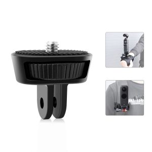 PULUZ 1 / 4 inch Screw Adjustable ABS Action Camera Tripod Adapter (Black)