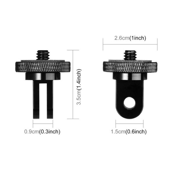 PULUZ 1 / 4 inch Screw Metal Tripod Mount Action Camera Adapter (Black) - Image 3