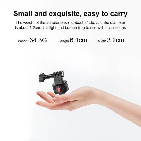 PULUZ Action Camera Magnetic Base Adapter (Black) - Image 5