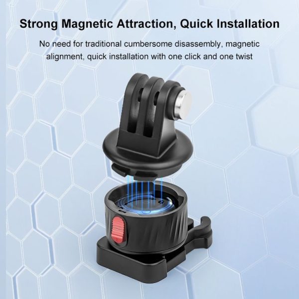 PULUZ Action Camera Quick Release Magnetic Base Adapter (Black) - Image 4