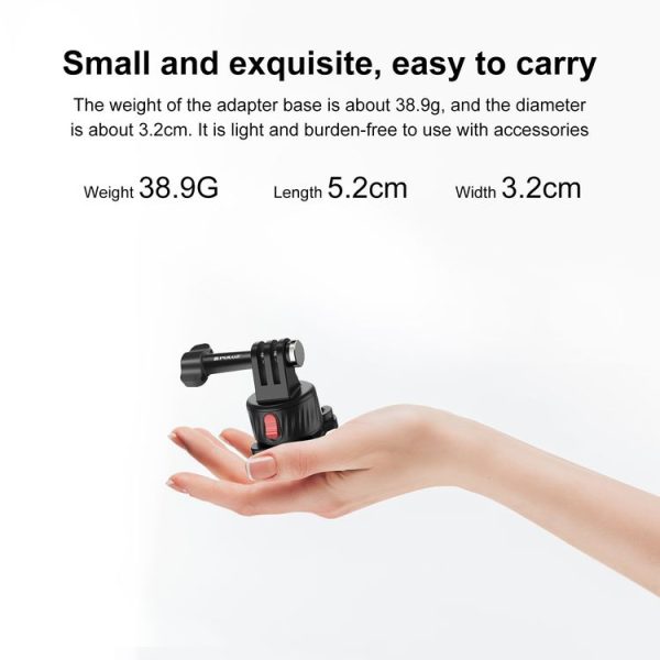 PULUZ Action Camera Quick Release Magnetic Base Adapter (Black) - Image 5