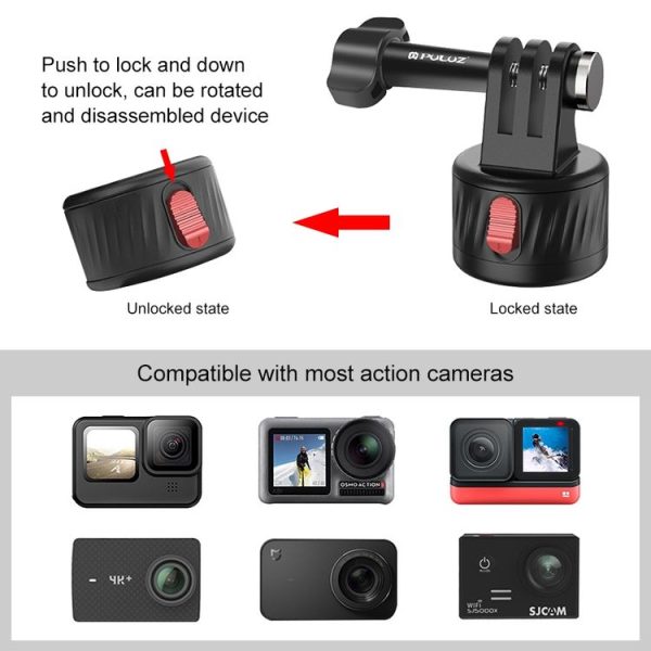 PULUZ Action Camera 1 / 4 inch Magnetic Base Adapter (Black) - Image 6