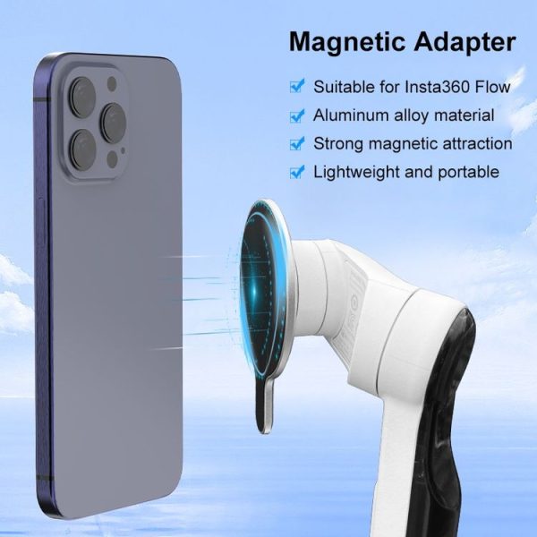 PULUZ For Insta360 FLow Gimbal Magnetic MagSafe Adapter Phone Holder (Silver) - Image 2