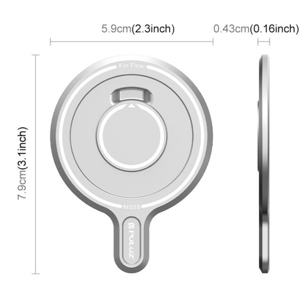 PULUZ For Insta360 FLow Gimbal Magnetic MagSafe Adapter Phone Holder (Silver) - Image 3