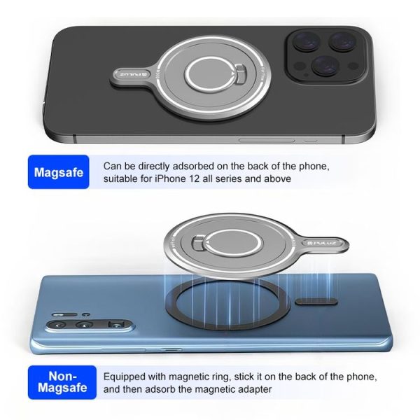 PULUZ For Insta360 FLow Gimbal Magnetic MagSafe Adapter Phone Holder (Silver) - Image 6
