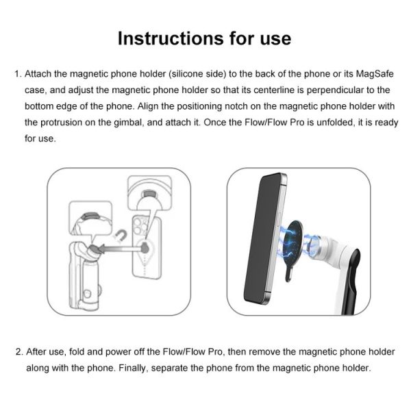 PULUZ For Insta360 FLow Gimbal Magnetic MagSafe Adapter Phone Holder (Silver) - Image 7