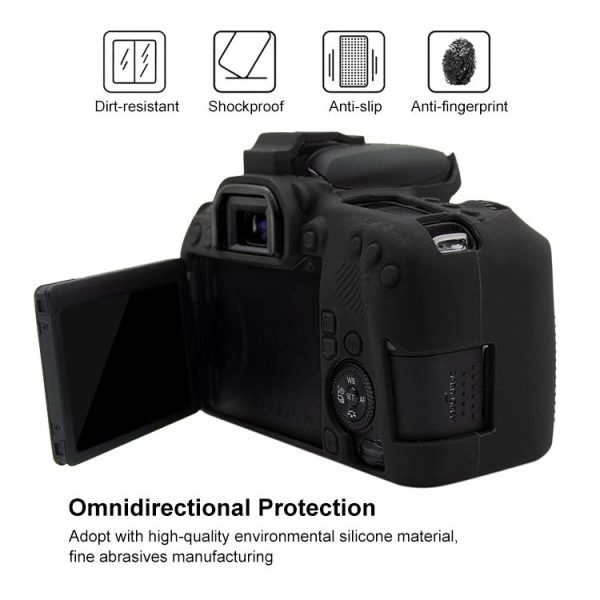 PULUZ Soft Silicone Protective Case for Canon EOS 77D (Black) - Image 4