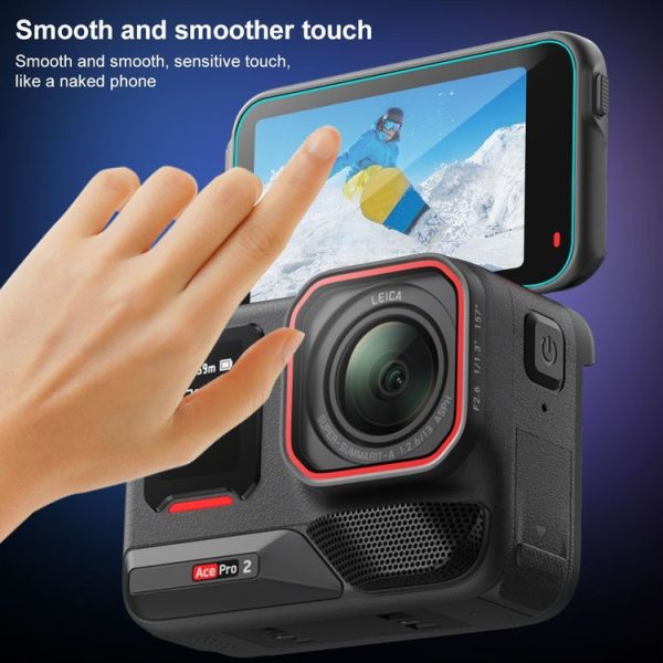 Insta360 Ace Pro 2 PULUZ 3 in 1 Rear & Front Screen and Lens Tempered Glass Film (Transparent) - Image 4