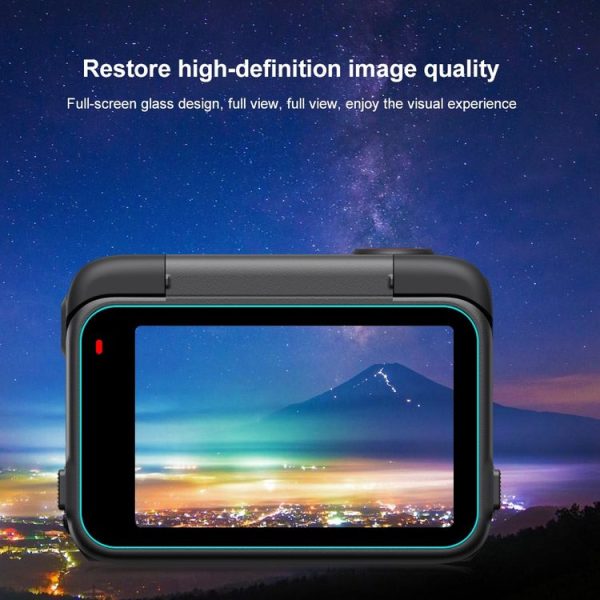 Insta360 Ace Pro 2 PULUZ 3 in 1 Rear & Front Screen and Lens Tempered Glass Film (Transparent) - Image 5