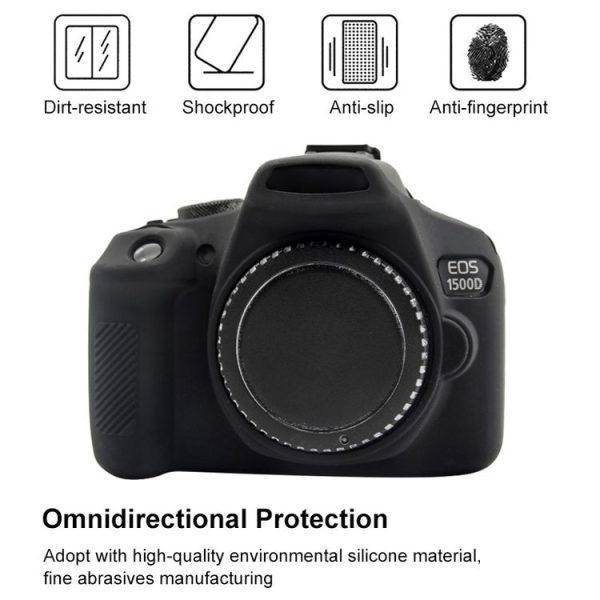 PULUZ Soft Silicone Protective Case for Canon EOS 1300D / 1500D (Black) - Image 5
