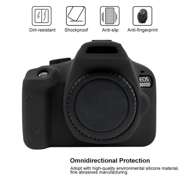 PULUZ Soft Silicone Protective Case for Canon EOS 3000D / 4000D (Black) - Image 4