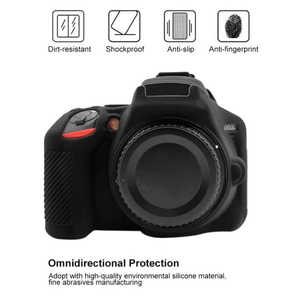 PULUZ Soft Silicone Protective Case for Nikon D3500 (Black) - Image 4