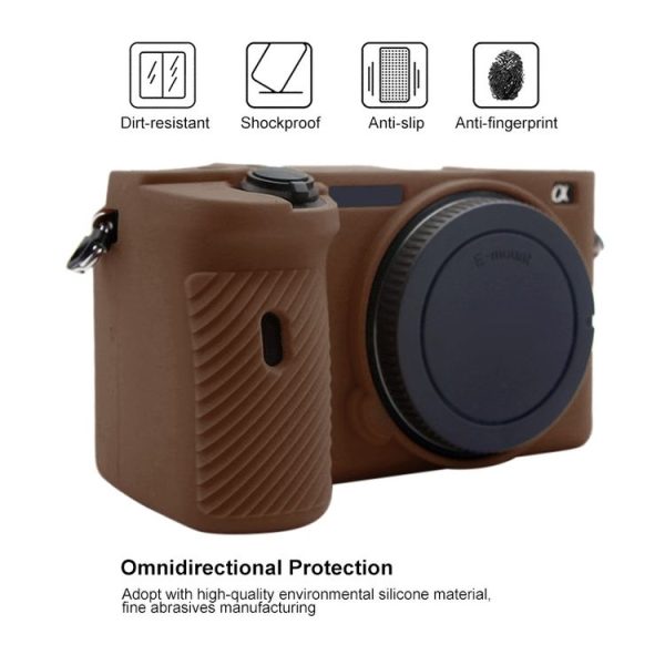 PULUZ Soft Silicone Protective Case for Sony A6600 / ILCE-6600 (Coffee) - Image 4