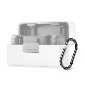 DJI Mic 2 PULUZ Charging Case Silicone Scratch-proof Protective Cover (White)