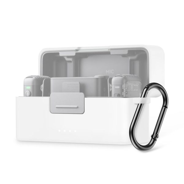DJI Mic 2 PULUZ Charging Case Silicone Scratch-proof Protective Cover (White)