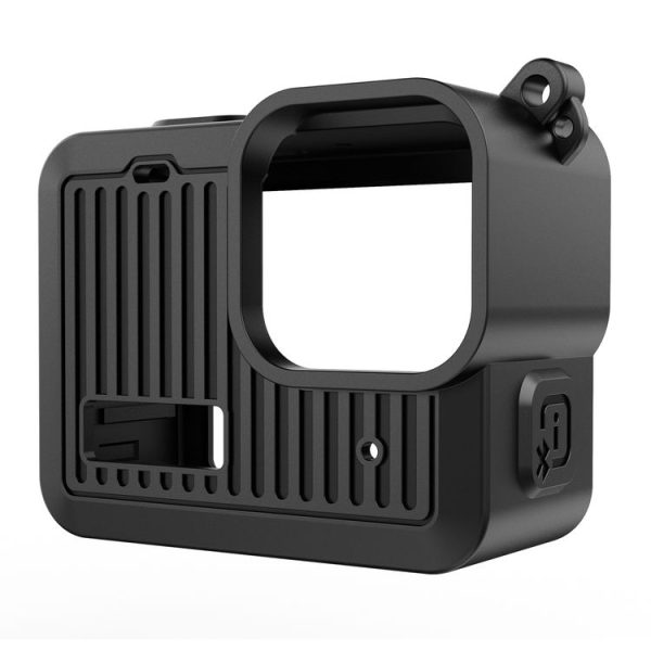GoPro HERO 2024 PULUZ Silicone Protective Case Side Interface Cover with Wrist Strap & Lens Cover (Black) - Image 2