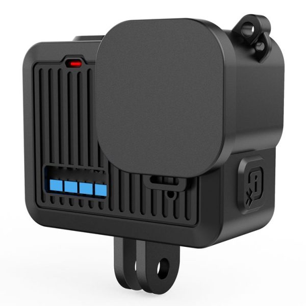 GoPro HERO 2024 PULUZ Silicone Protective Case Side Interface Cover with Wrist Strap & Lens Cover (Black) - Image 4