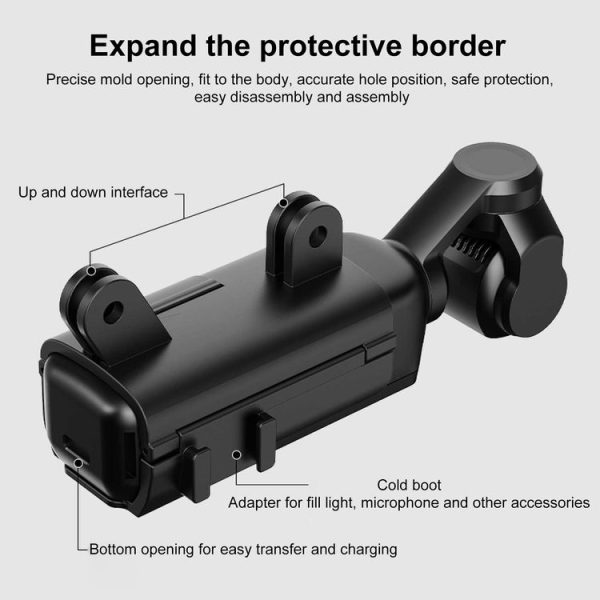 DJI OSMO Pocket 3 PULUZ Plastic Protection Frame Expansion Cold Shoe Adapter Bracket (Black) - Image 3