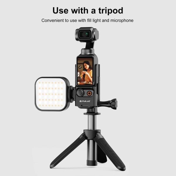 DJI OSMO Pocket 3 PULUZ Plastic Protection Frame Expansion Cold Shoe Adapter Bracket (Black) - Image 6