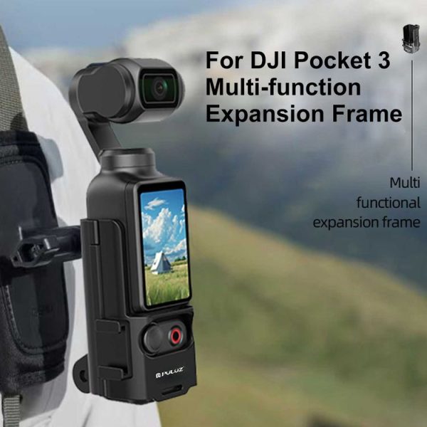 DJI OSMO Pocket 3 PULUZ Plastic Protection Frame Expansion Cold Shoe Adapter Bracket (Black) - Image 8