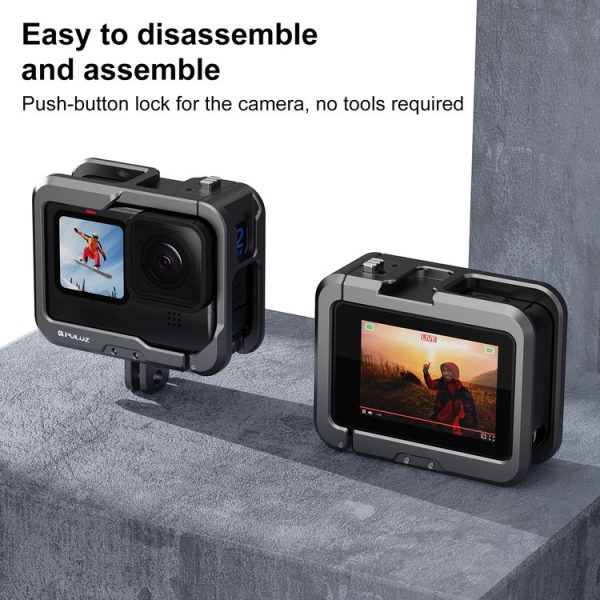 GoPro HERO13 Black / 12 Black / 11 Black / 10 Black / 9 Black PULUZ Metal Camera Cage (Black) - Image 4