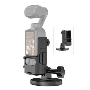 DJI OSMO Pocket 3 PULUZ Protective Frame Magnetic Desktop Mount Angle Adjustable Base (Black)