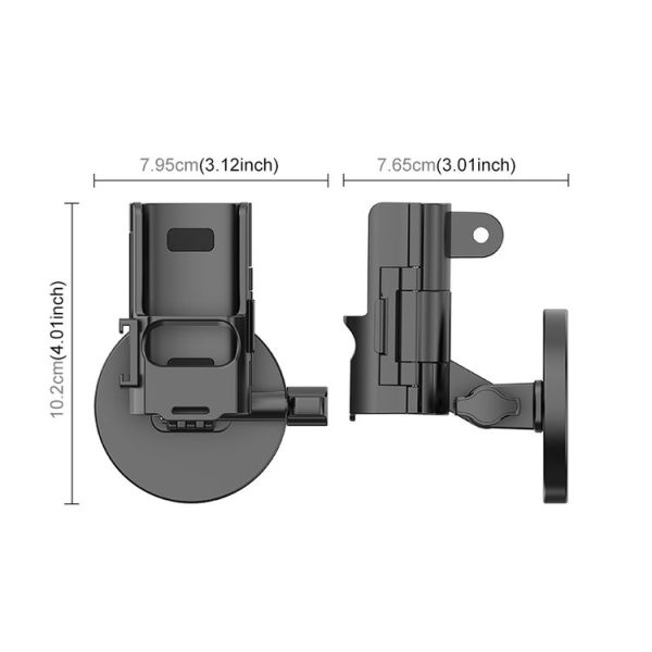 DJI OSMO Pocket 3 PULUZ Protective Frame Magnetic Desktop Mount Angle Adjustable Base (Black) - Image 2