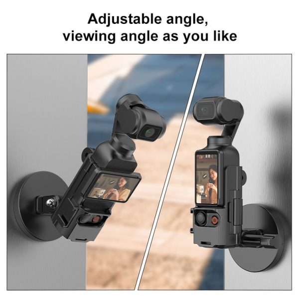 DJI OSMO Pocket 3 PULUZ Protective Frame Magnetic Desktop Mount Angle Adjustable Base (Black) - Image 4