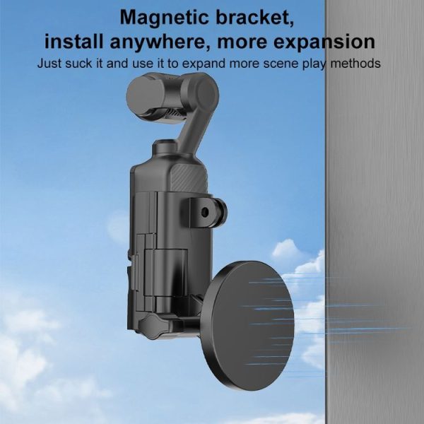 DJI OSMO Pocket 3 PULUZ Protective Frame Magnetic Desktop Mount Angle Adjustable Base (Black) - Image 5