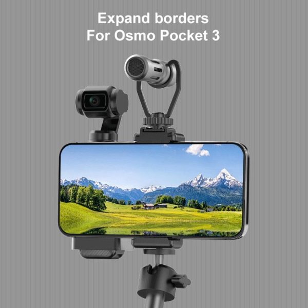 DJI OSMO Pocket 3 PULUZ Protective Frame Expansion Phone Clamp Adapter Bracket (Black) - Image 5