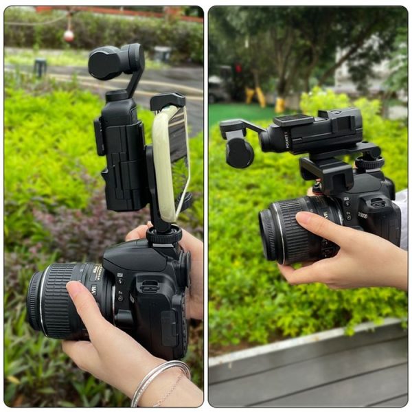 DJI OSMO Pocket 3 PULUZ Protective Frame Expansion Phone Clamp, Compatible with Tripod Pole (Black) - Image 8
