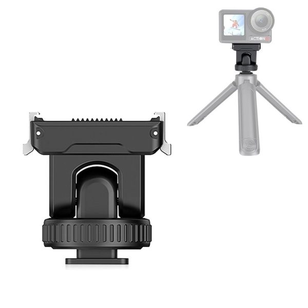 DJI Osmo Action 5 Pro / 4 / 3 PULUZ Cold Shoe Gimbal Quick Release Base Adapter (Black)